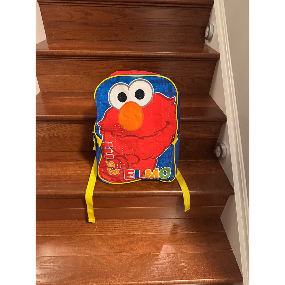 Sesame Street Elmo Backpack Red Blue Yellow Fast Forward School Bag Kids